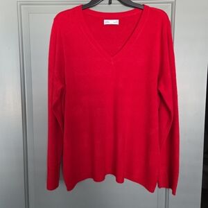 Croft & Barrow Bold Red V-Neck Sweater